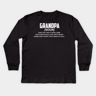 Fathers Day 2018 Grandpa Definition T Shirt Grandparent Day Funny Clothes Gift Kids Long Sleeve T-Shirt